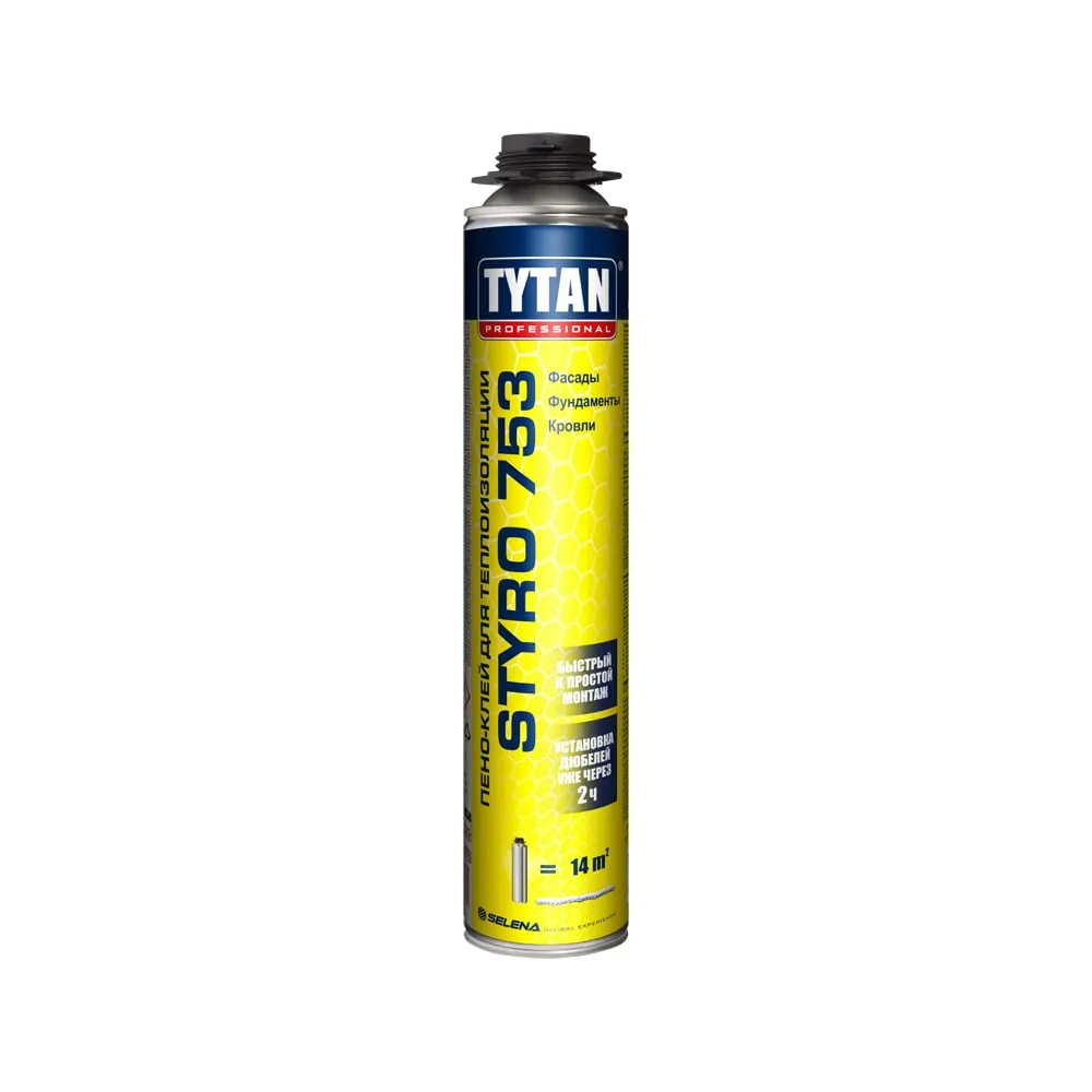 TYTAN Styro 753 Issiqlik izolyatsiyasi uchun ko'pik-elim, pistoletchali, 750 ml